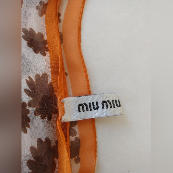 Rare Miu Miu Limited Edition design star clouds 100% Silk Scarf/Shawl very long - Picture 3 of 10